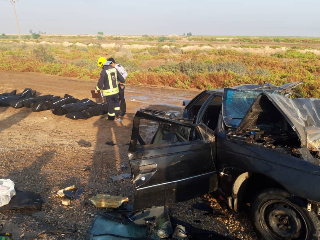 ۱۰ کشته و مصدوم در تصادف مرگبار دو خودرو در محور اهواز – خرمشهر