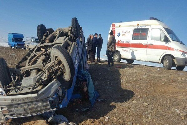 یک کشته و سه‌ مصدوم در واژگونی خودرو در بستان